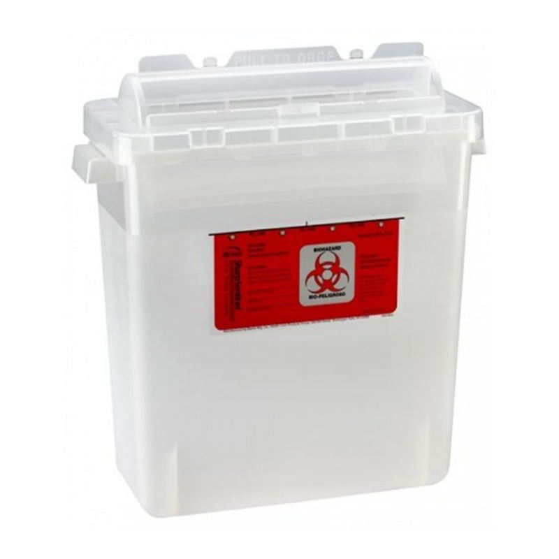 Bemis™ Sentinel Sharps Container Translucent Base 10 H X 5-1/4 W X 11 D Inch Horizontal Entry 1.25 Gallon (298929_EA) 1/EA