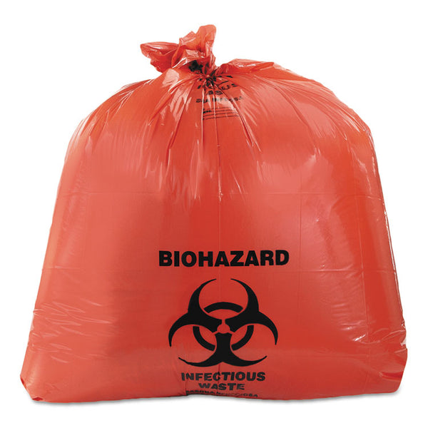 Heritage Healthcare Biohazard Printed Can Liners, 40-45 gal, 3 mil, 40" x 46", Red, 75/Carton (HERA8046ZR) Case of 75