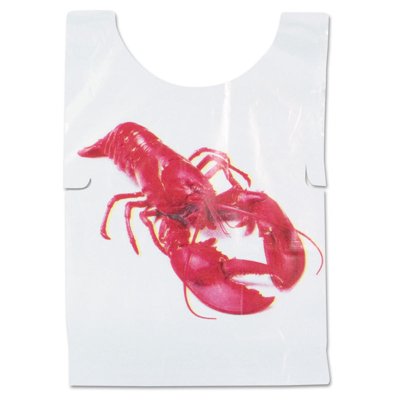 Poly Lobster Bib, Adult, White, 500/Box, 5 Boxes/Carton (RPPPB25) Case of 2500