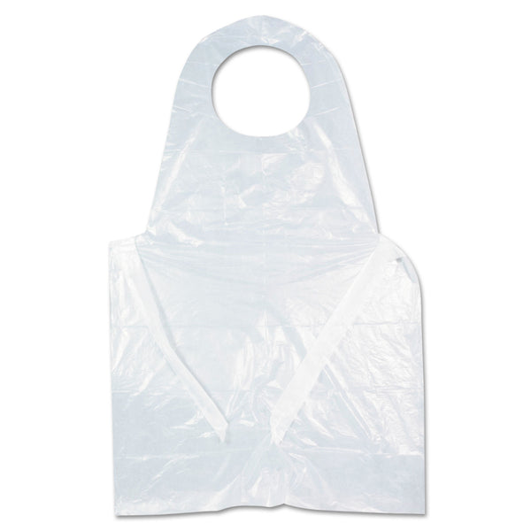 Heavyweight Poly Aprons, 28 x 46, 1 mil, One Size Fits All, White, 500/Carton (RPPRPA20) Case of 500