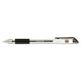 Universal™ Comfort Grip Gel Pen, Stick, Medium 0.7 mm, Black Ink, Clear/Black Barrel, Dozen (UNV39510)