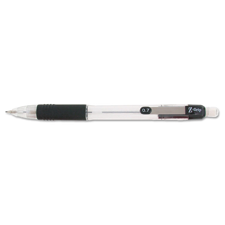 Zebra® Z-Grip Mechanical Pencil, 0.7 mm, HB (#2), Black Lead, Clear/Black Barrel, 24/Pack (ZEB15241) Pack of 24