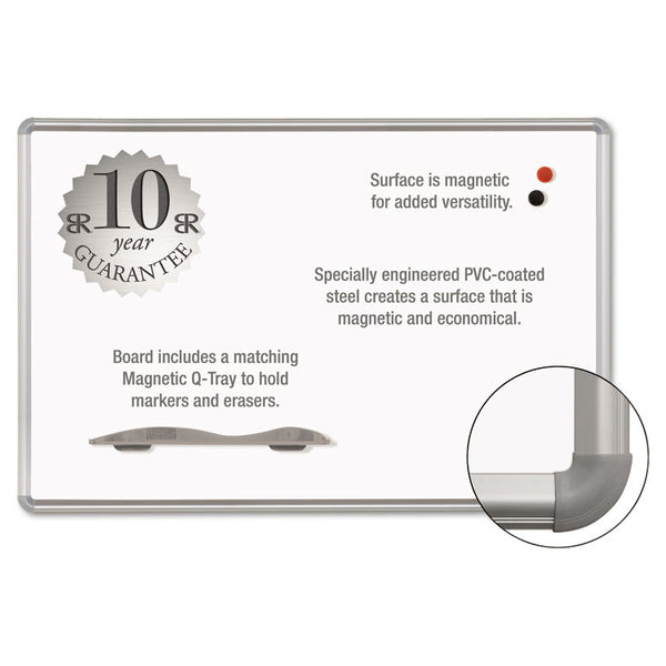 MooreCo™ Magne-Rite Magnetic Dry Erase Board, 72 x 48, White Surface, Silver Aluminum Frame (BLT219PG)