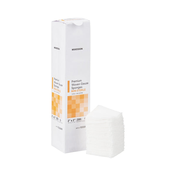 McKesson Gauze Sponge 2 X 2 Inch 12-Ply NonSterile 200 per Pack (446038_CS) 8000/CS