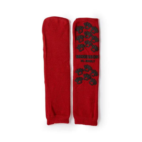 McKesson Terries™ Slipper Socks Unisex Adult X-Large Single Tread Single Patient Use Red (553041_PR) 1/PR