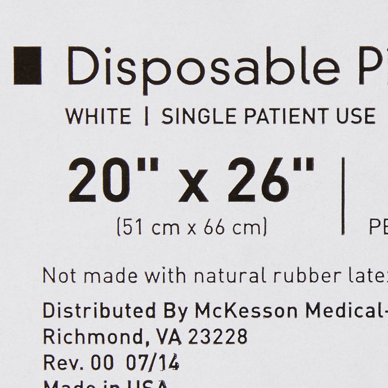 McKesson Bed Pillow 20 X 26 Inch White Single Patient Use (939585_EA) 1/EA