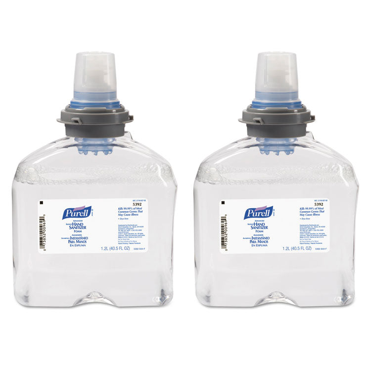 PURELL® Advanced TFX Refill Instant Foam Hand Sanitizer, 1,200 mL, Unscented, 2/Caton (GOJ539202CT) Case of 2