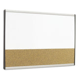 Quartet® ARC Frame Cubicle Dry Erase/Cork Board, 30 x 18, Tan/White Surface, Silver Aluminum Frame (QRTARCCB3018)
