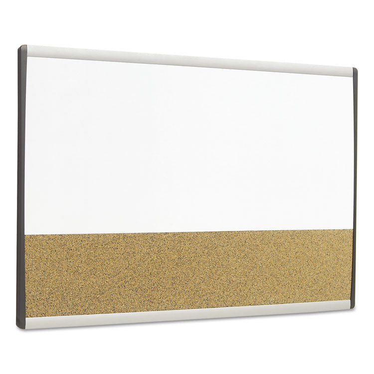 Quartet® ARC Frame Cubicle Dry Erase/Cork Board, 30 x 18, Tan/White Surface, Silver Aluminum Frame (QRTARCCB3018)