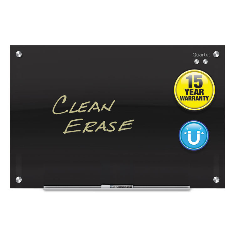 Quartet® Infinity Glass Marker Board, 36 x 24, Black Surface (QRTG3624B) Each