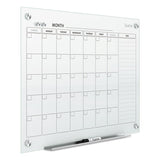 Quartet® Infinity Magnetic Glass Calendar Board, One Month, 48 x 36, White Surface (QRTGC4836F) Each