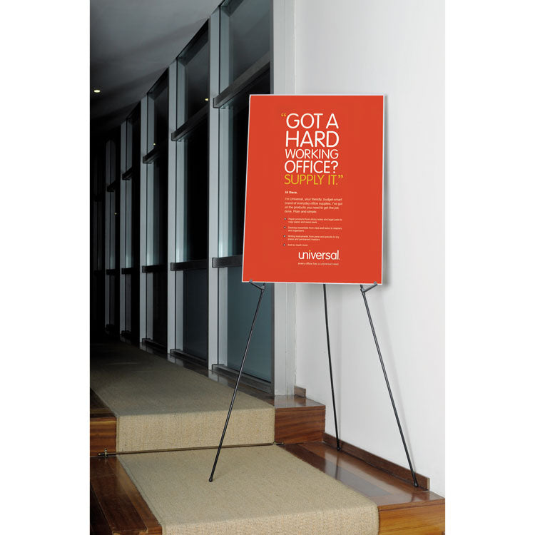 Universal® Instant Setup Foldaway Easel, Adjusts 15" to 61" High, Steel, Black (UNV43029) Each