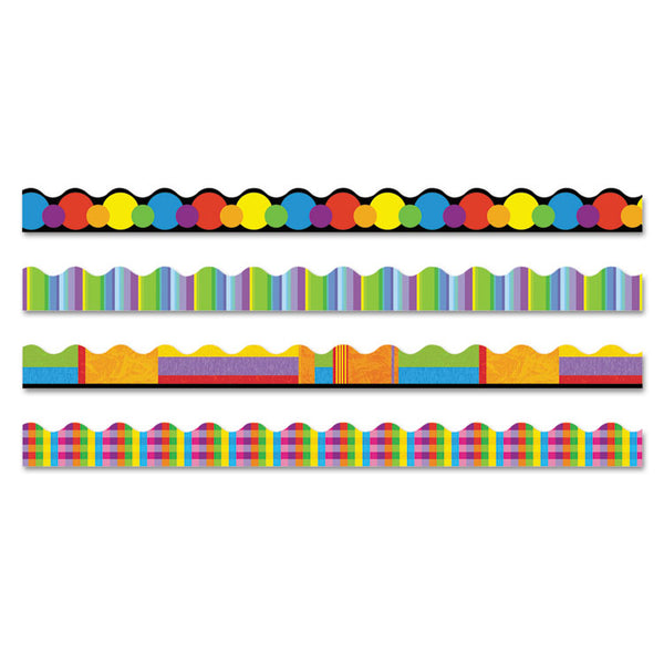 TREND® Terrific Trimmers Border Variety Set, 2.25" x 39", Collage, Assorted Colors/Designs, 48/Set (TEPT92908) 1 Set