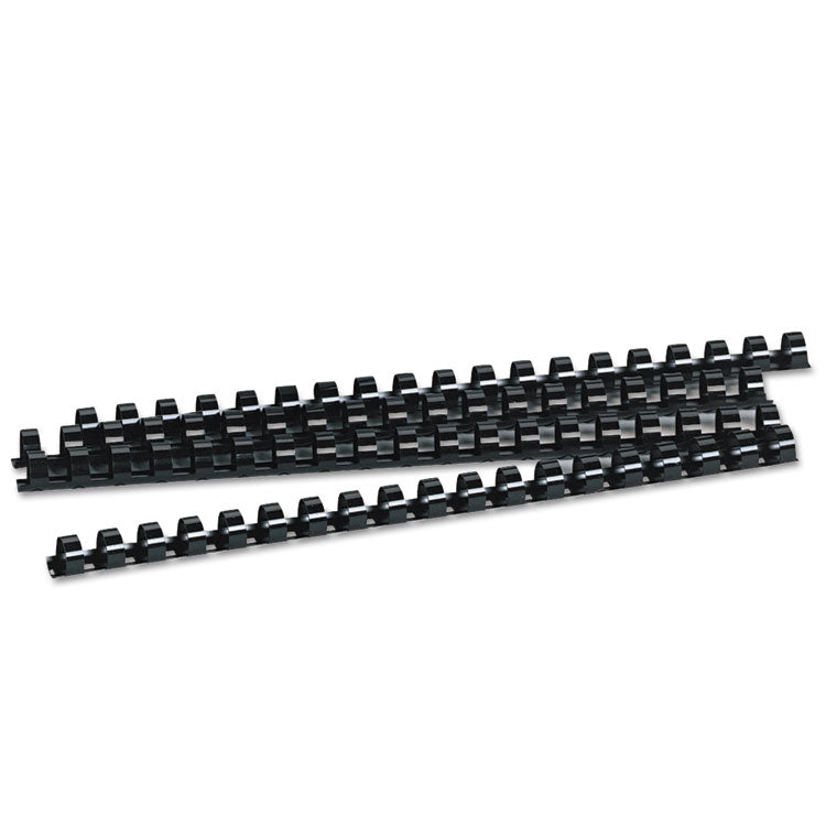 Fellowes® Plastic Comb Bindings, 1/2" Diameter, 90 Sheet Capacity, Black, 100/Pack (FEL52326)