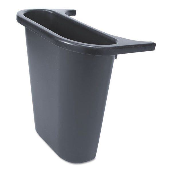 Rubbermaid® Commercial Saddle Basket Recycling Bin, Plastic, Black (RCP295073BLA) Each