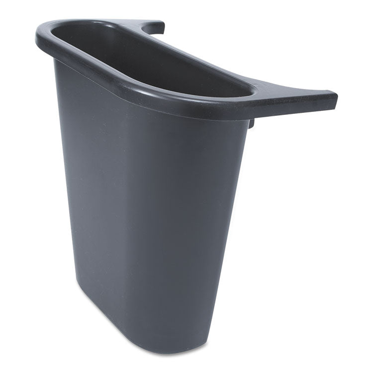 Rubbermaid® Commercial Saddle Basket Recycling Bin, Plastic, Black (RCP295073BLA)