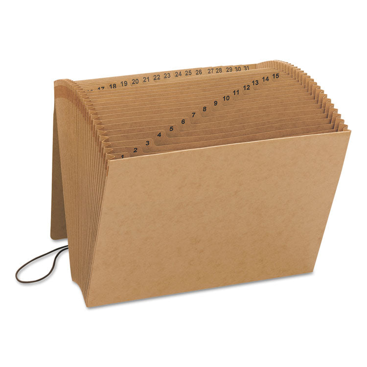 Smead™ Indexed Expanding Kraft Files, 31 Sections, Elastic Cord Closure, 1/15-Cut Tabs, Letter Size, Kraft (SMD70168)