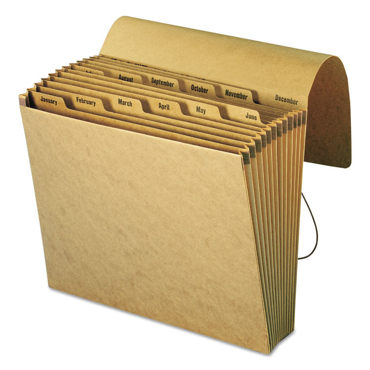 Smead™ Indexed Expanding Kraft Files, 12 Sections, Elastic Cord Closure, 1/12-Cut Tabs, Letter Size, Kraft (SMD70186) Each