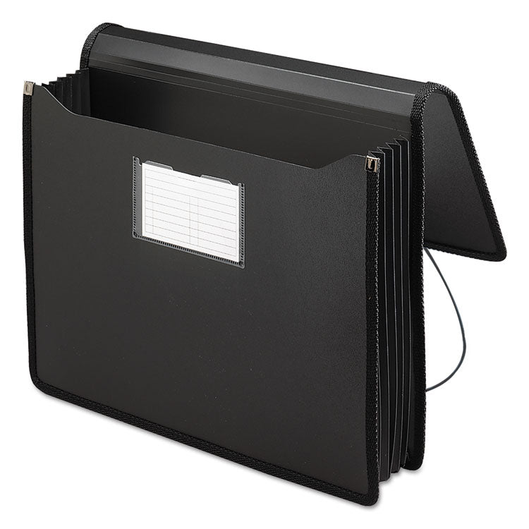 Smead™ Poly Premium Wallets, 5.25" Expansion, 1 Section, Elastic Cord Closure, Letter Size, Black (SMD71500)