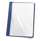 Smead™ Clear Front Report Cover, Double-Prong Fastener, 0.5" Capacity, 8.5 x 11, Clear/Dark Blue, 25/Box (SMD87455)
