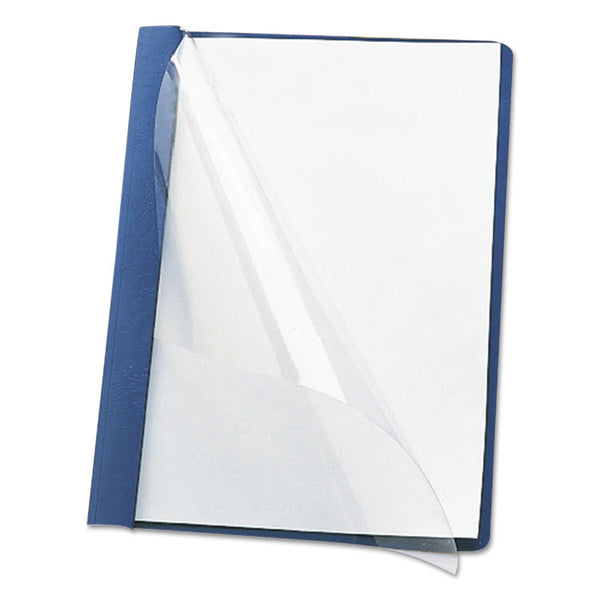 Smead™ Clear Front Report Cover, Double-Prong Fastener,  0.5" Capacity, 8.5 x 11, Clear/Blue, 25/Box (SMD87452)