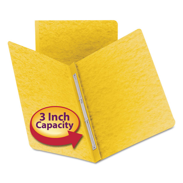 Smead™ Prong Fastener Premium Pressboard Report Cover, Two-Piece Prong Fastener, 3" Capacity, 8.5 x 11, Yellow/Yellow (SMD81852)