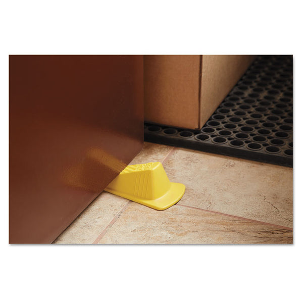 Master Caster® Giant Foot Doorstop, No-Slip Rubber Wedge, 3.5w x 6.75d x 2h, Safety Yellow (MAS00966) Each