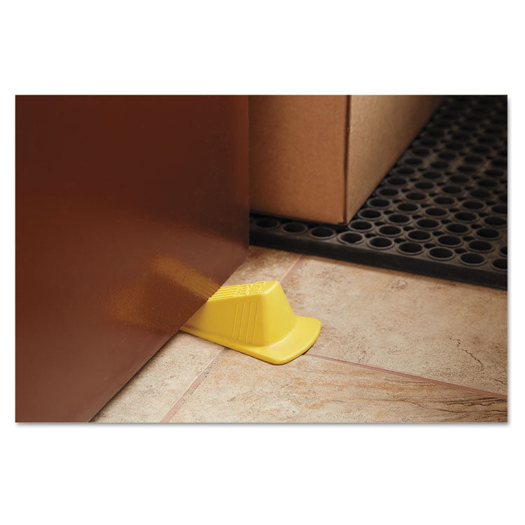 Master Caster® Giant Foot Doorstop, No-Slip Rubber Wedge, 3.5w x 6.75d x 2h, Safety Yellow (MAS00966) Each