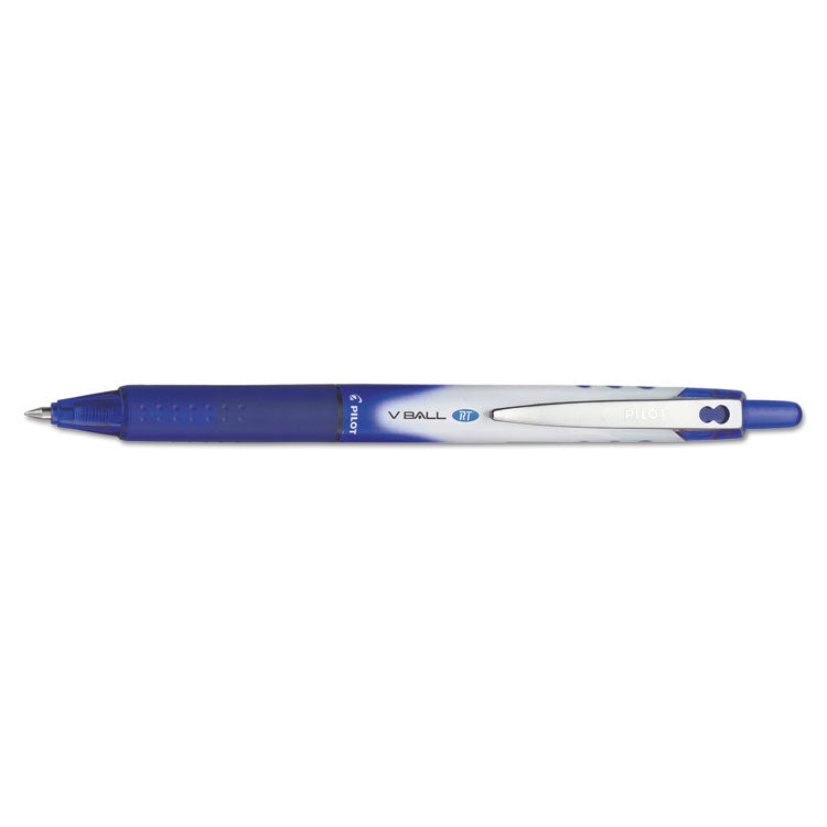 Pilot® VBall RT Liquid Ink Roller Ball Pen, Retractable, Extra-Fine 0.5 mm, Blue Ink, Blue/White Barrel (PIL26107)