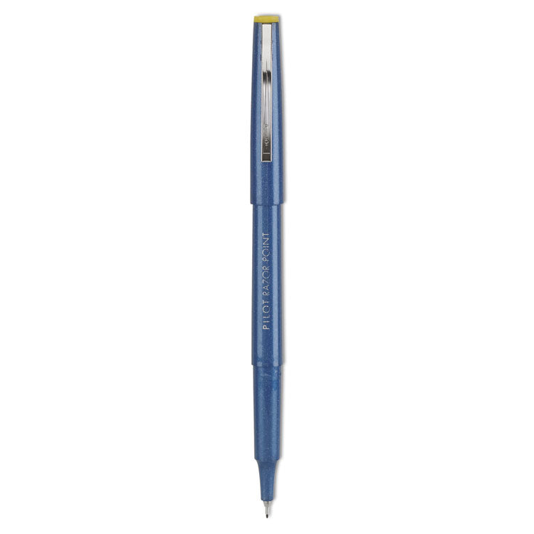 Pilot® Razor Point Fine Line Porous Point Pen, Stick, Extra-Fine 0.3 mm, Blue Ink, Blue Barrel, Dozen (PIL11004)