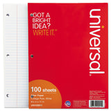 Universal® Filler Paper, 3-Hole, 8.5 x 11, Medium/College Rule, 100/Pack (UNV20911)