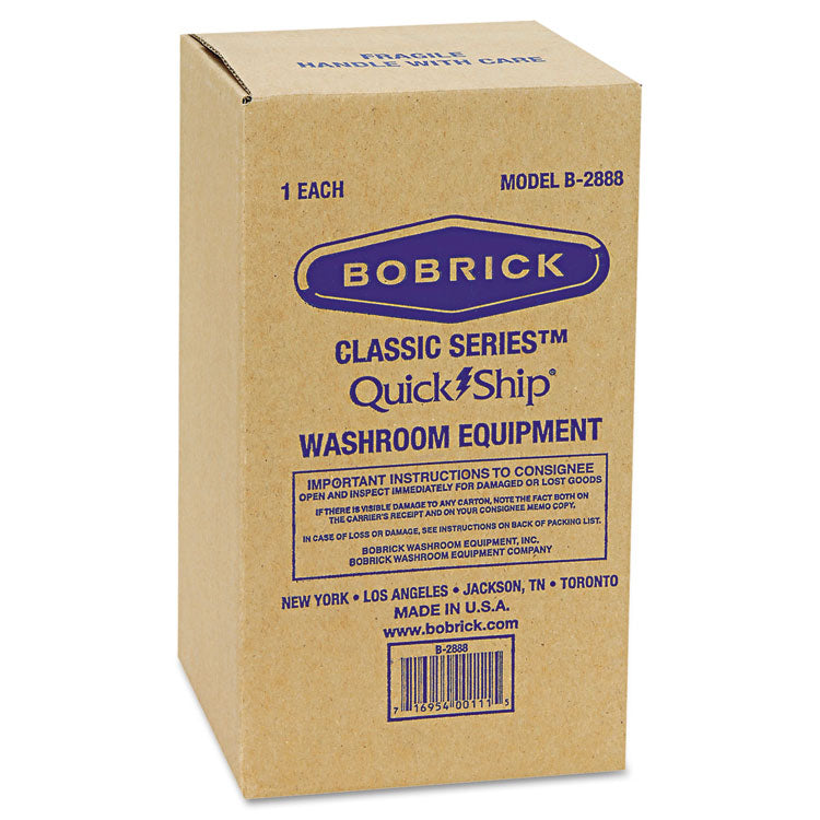 Bobrick Stainless Steel 2-Roll Tissue Dispenser, 6.06 x 5.94 x 11, Stainless Steel (BOB2888)