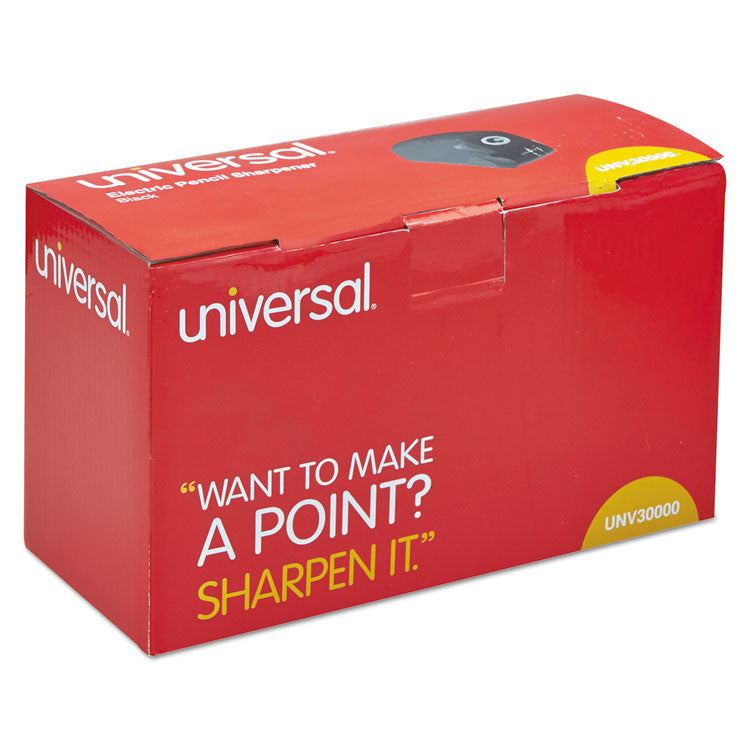 Universal® Electric Pencil Sharpener, AC-Powered, 3.13 x 5.75 x 4, Black (UNV30010)