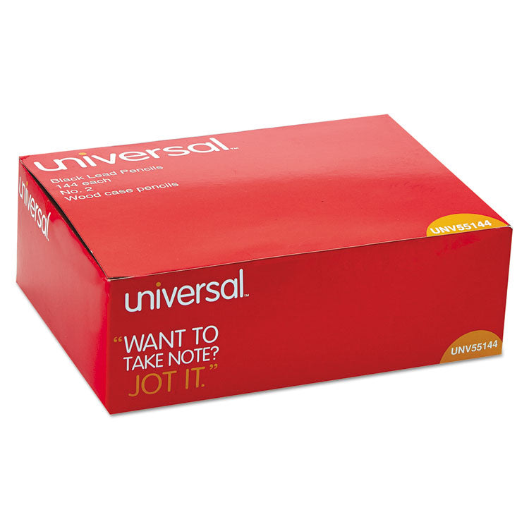 Universal™ #2 Woodcase Pencil Value Pack, HB (#2), Black Lead, Yellow Barrel, 144/Box (UNV55144)