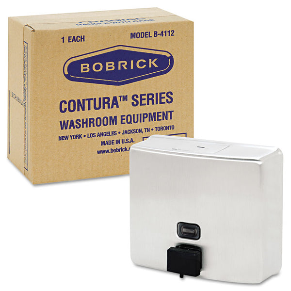 Bobrick ConturaSeries Surface-Mounted Liquid Soap Dispenser, 40 oz, 7 x 3.31 x 6.13, Stainless Steel Satin (BOB4112)