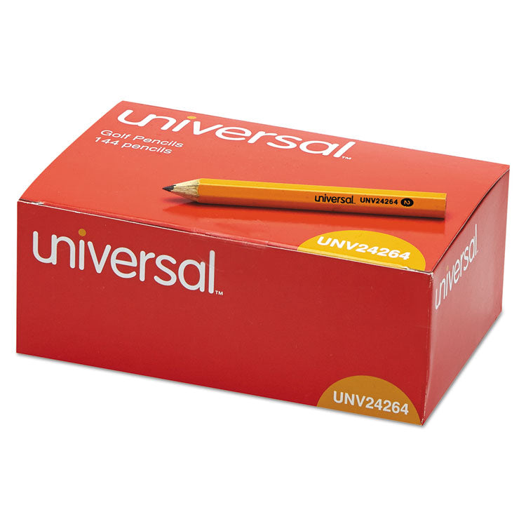 Universal™ Golf and Pew Pencil, HB (#2), Black Lead, Yellow Barrel, 144/Box (UNV24264)