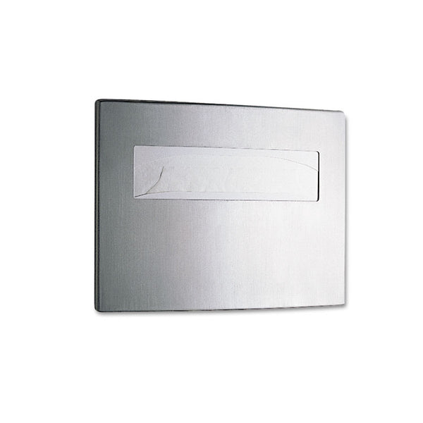 Bobrick Stanless Steel Toilet Seat Cover Dispenser, ConturaSeries, 15.75 x 2.25 x 11.25, Satin Finish (BOB4221)