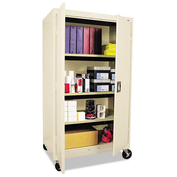 Alera® Assembled Mobile Storage Cabinet, with Adjustable Shelves 36w x 24d x 66h, Putty (ALECM6624PY)