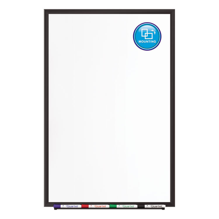 Quartet® Classic Series Porcelain Magnetic Dry Erase Board, 60 x 36, White Surface, Black Aluminum Frame (QRT2545B) Each