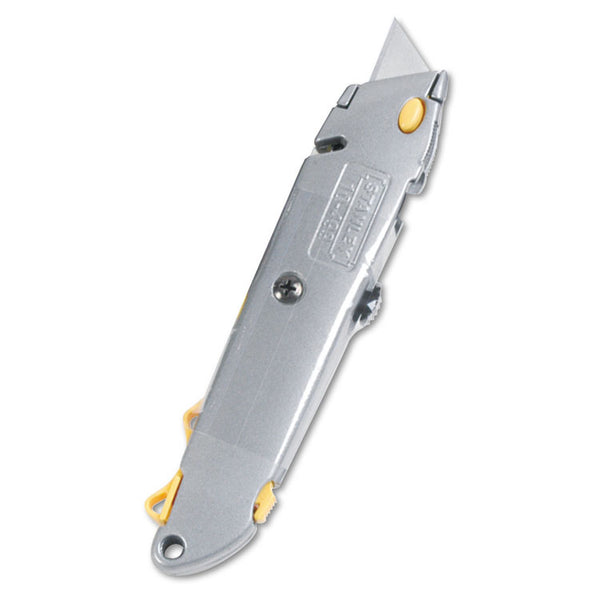 Stanley® Quick-Change Utility Knife with Retractable Blade and Twine Cutter, 6" Metal Handle, Gray (BOS10499) Each