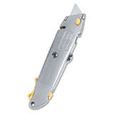 Stanley® Quick-Change Utility Knife with Retractable Blade and Twine Cutter, 6" Metal Handle, Gray, 6/Box (BOS10499BX) Box of 6