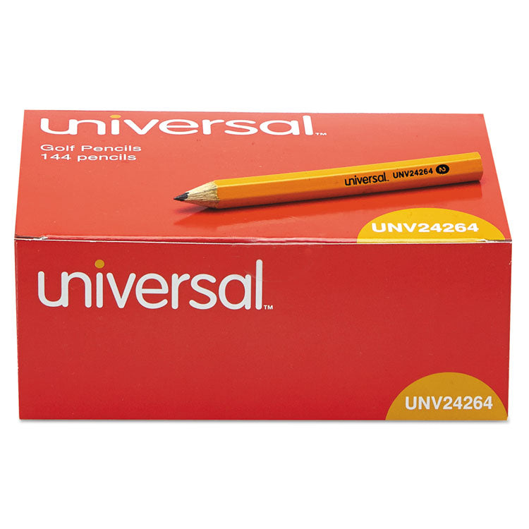 Universal™ Golf and Pew Pencil, HB (#2), Black Lead, Yellow Barrel, 144/Box (UNV24264)