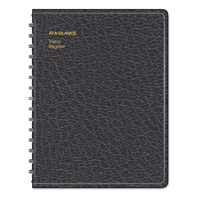 AT-A-GLANCE® Visitor Register Book, Black Cover, 10.88 x 8.38 Sheets, 60 Sheets/Book (AAG8058005)