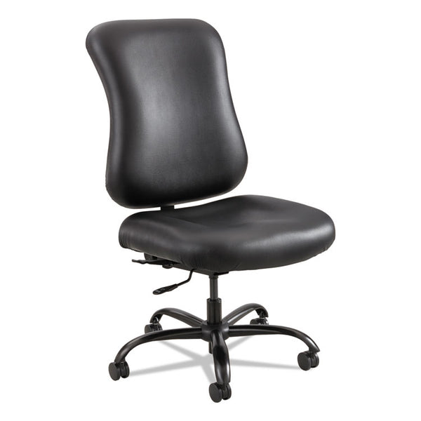 Safco® Optimus High Back Big and Tall Chair, Vinyl, Supports Up to 400 lb, 19" to 22" Seat Height, Black (SAF3592BL) Each