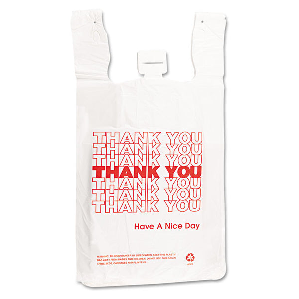 Barnes Paper Company Plastic Thank-You T-Sack, 2 mil, 4" x 15", White, 2,000/Carton (BPC6415THYOU)