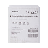 McKesson Sterilization Pouch Ethylene Oxide (EO) Gas / Steam 3-1/2 X 9 Inch Transparent Blue / White Self Seal Paper / Film (960943_BX) 200/BX