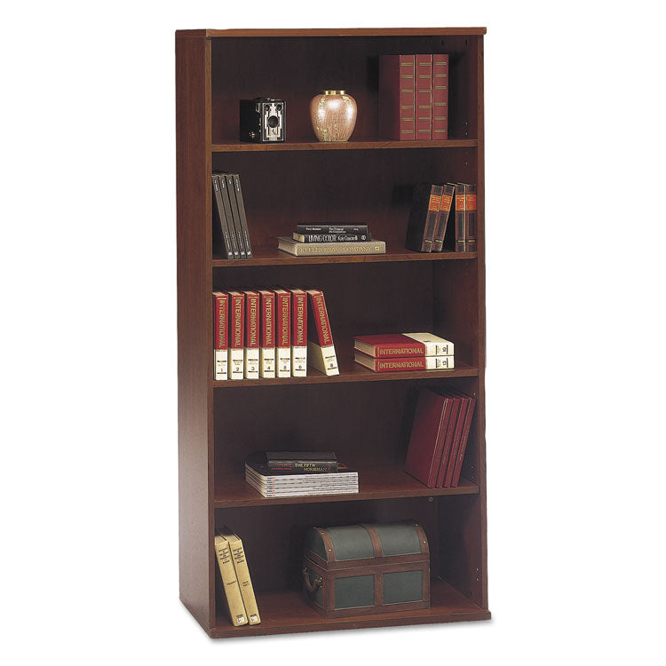 Bush® Series C Collection Bookcase, Five-Shelf, 35.63w x 15.38d x 72.78h, Hansen Cherry (BSHWC24414)