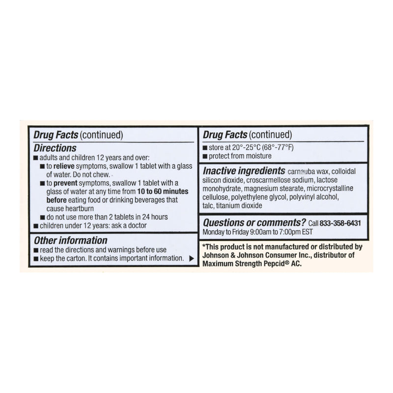 Foster & Thrive™ Antacid 20 mg Strength Tablet 50 per Bottle (1238987_BT) 1/BT