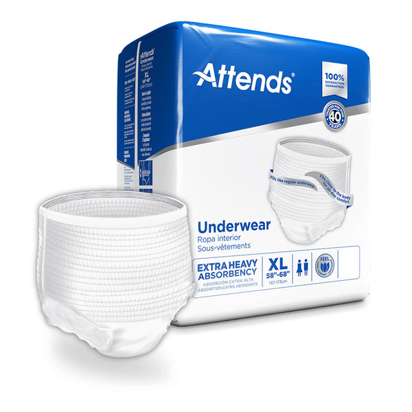 Attends® Care Unisex Adult Absorbent Underwear Pull On with Tear Away Seams X-Large Disposable Heavy Absorbency (1028713_CS) 100/CS
