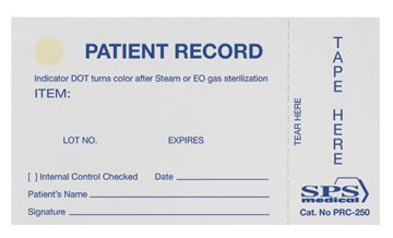 SPS Medical Supply Sterilization Record Card Steam / EO Gas (632263_PK) 250/PK